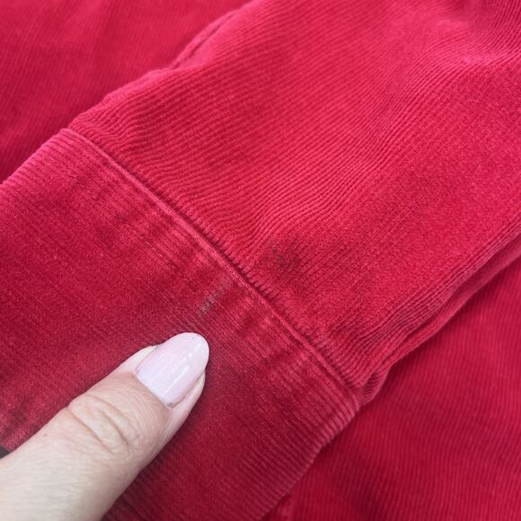 Vintage J. Crew Oarsman Corduroy Button Up Shirt Men's Large Red Y2K Preppy - Picture 10 of 13